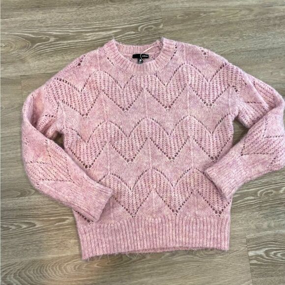 Aqua Womens Stitched Knit Crewneck SweaterXS - Picture 1 of 5
